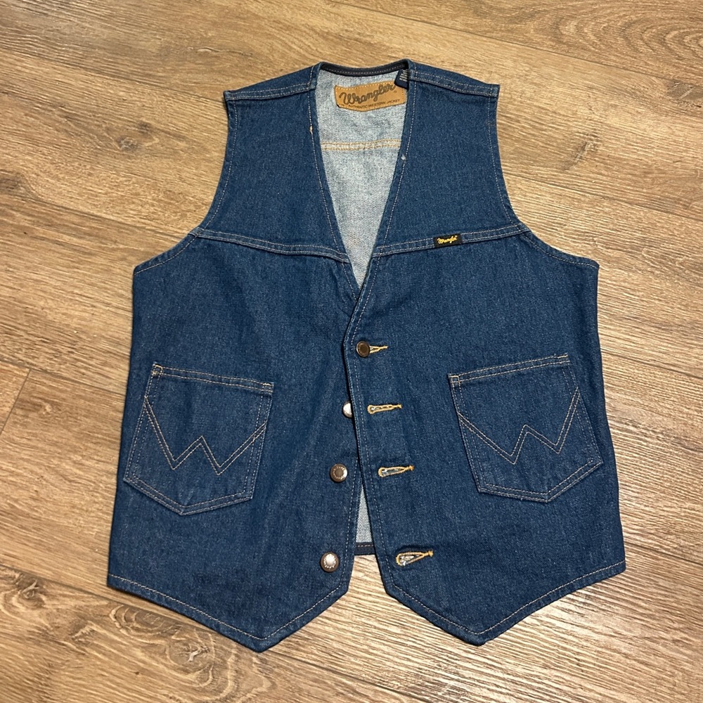 Wrangler Men's Dark Blue Denim Vest